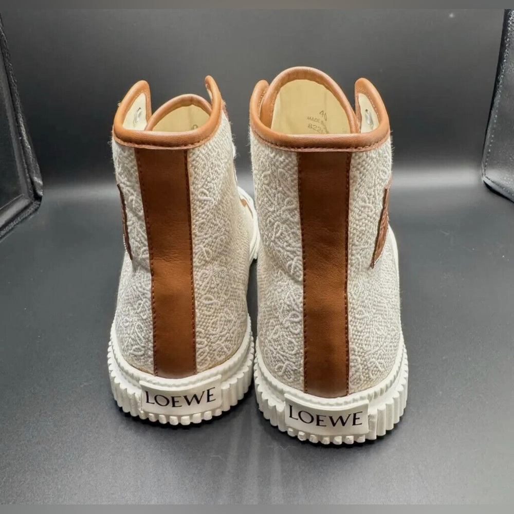 LOEWE Cloth Lace Ups Anagram High Cut Shoes Size US 7 (approx) - Picture 4 of 12
